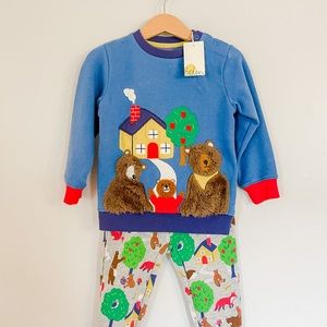 NWT Baby Boden 3 little bears 2 piece set